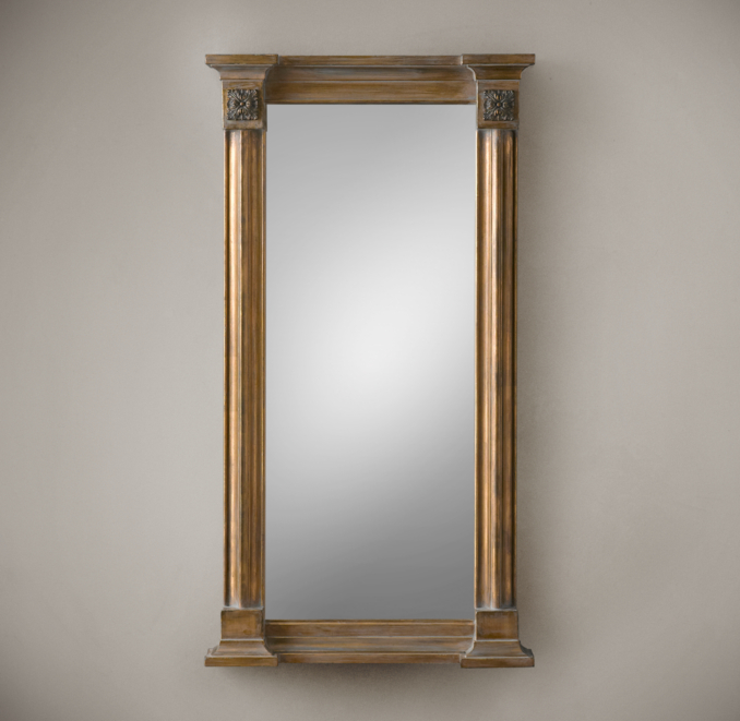 18th C. French Gold Leaf Column Mirror
