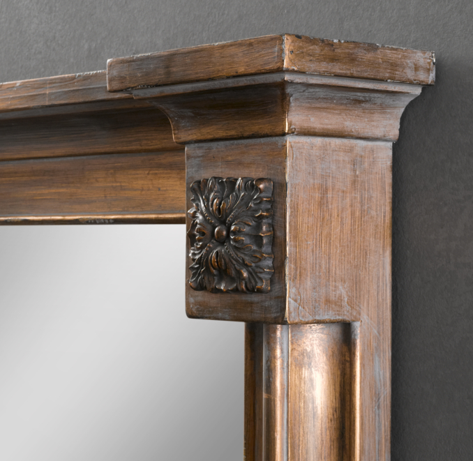 18th C. French Gold Leaf Column Mirror