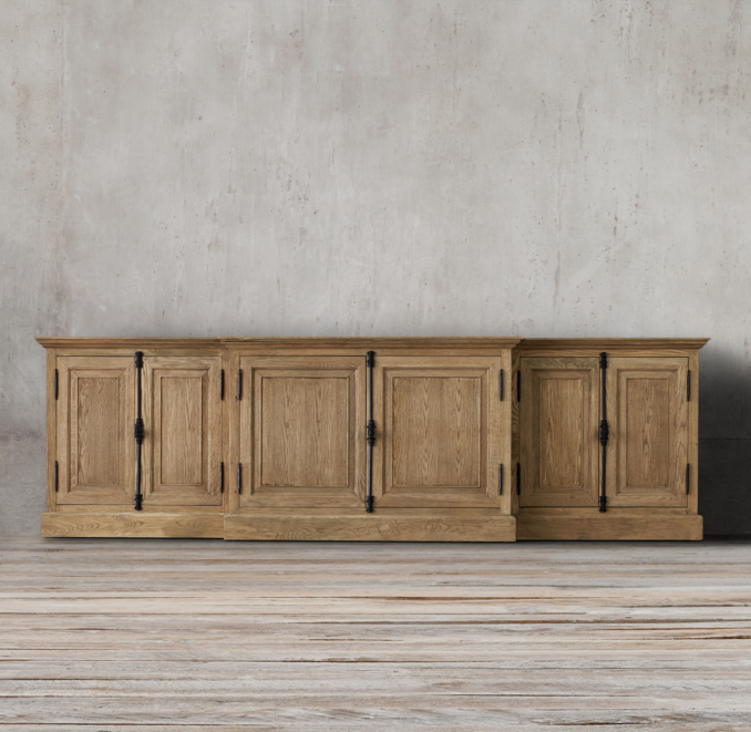 French Casement Media Console Solid Doors
