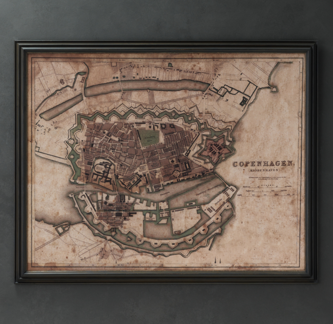 Circa 1837 Copenhagen Map