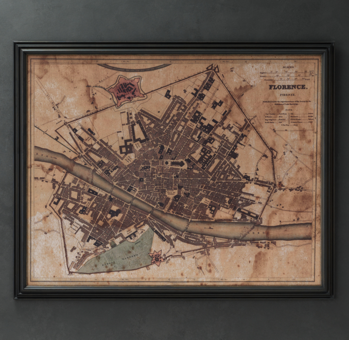 Circa 1835 Florence Map