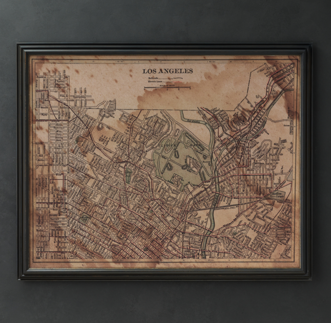 Circa 1900 Los Angeles Map