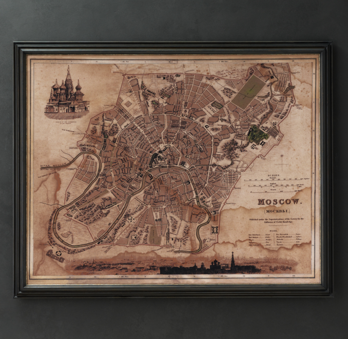 Circa 1836 Moscow Map