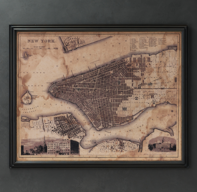 Circa 1900 New York Map