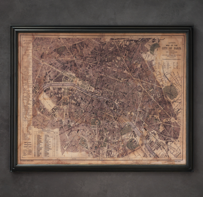 Circa 1883 Paris Map