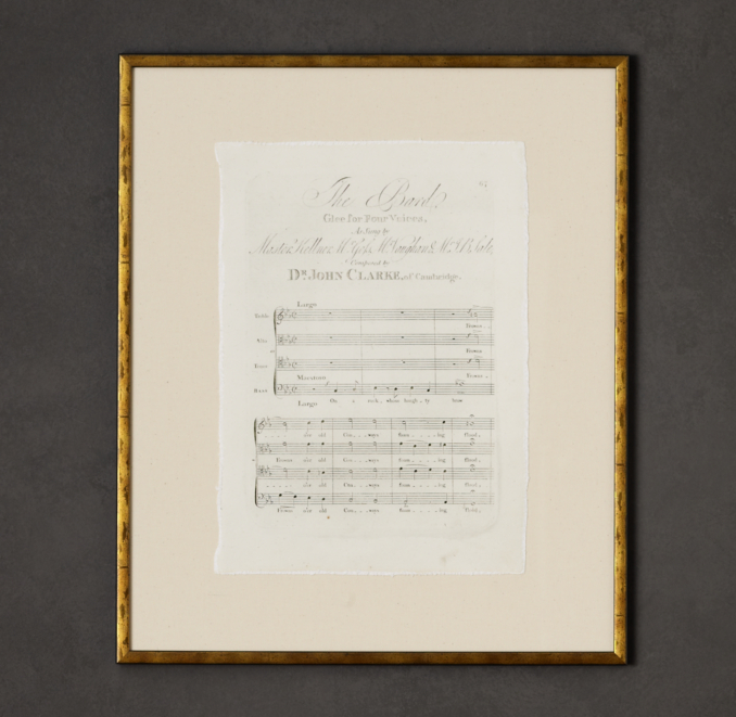 18th C. English Sheet Music Art 1