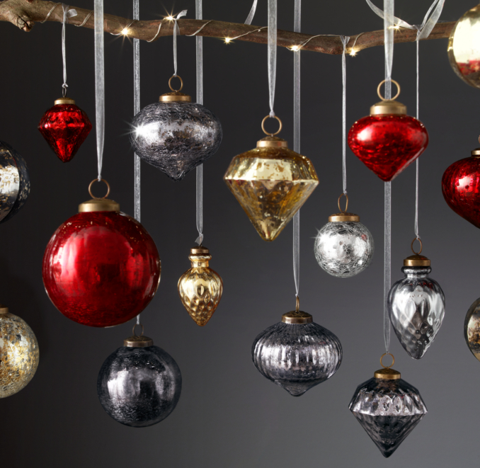 Vintage Hand-Blown Glass Ornament Collection - Silver