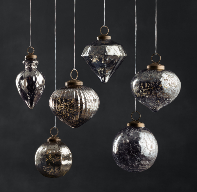 Vintage Handblown Glass Ornament Collection Smoke