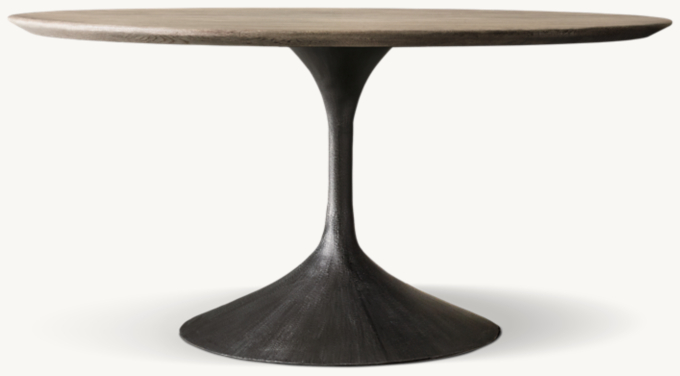 60&#34; table shown in Ash Grey Oak/Cast Iron.