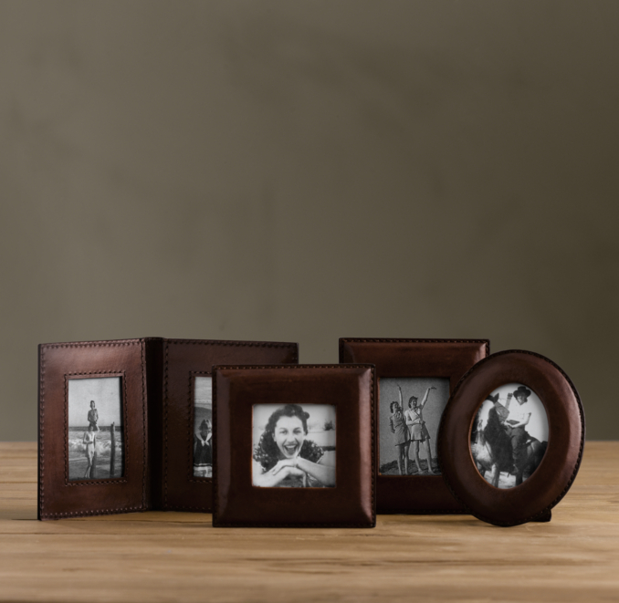 Mini Artisan Leather Frames Chocolate