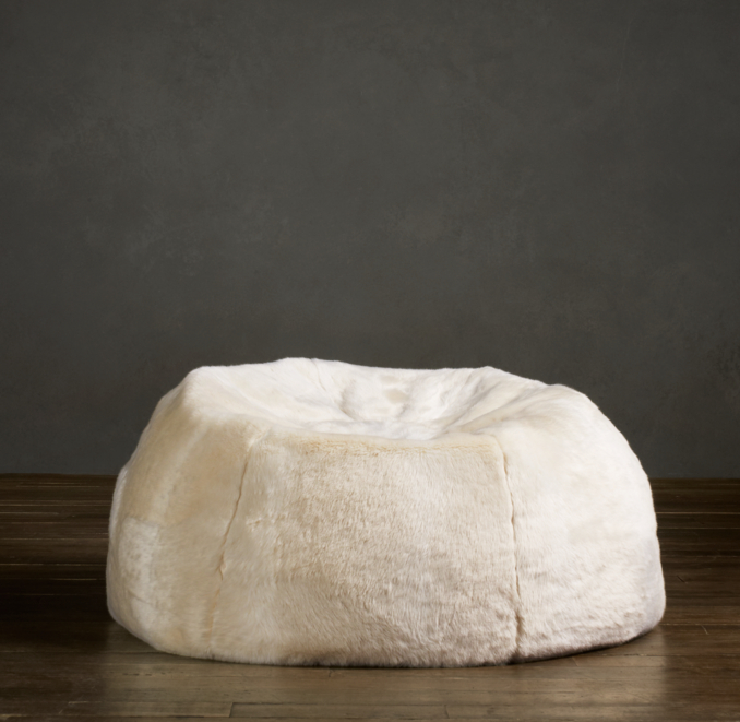 Grand Luxe Faux Fur Bean Bag Chair - Arctic Fox