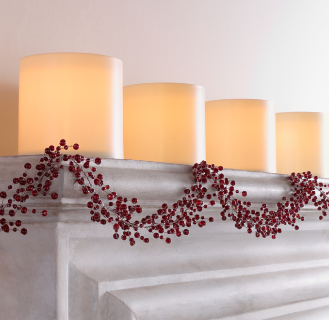 Vintage Glass Garland - Red