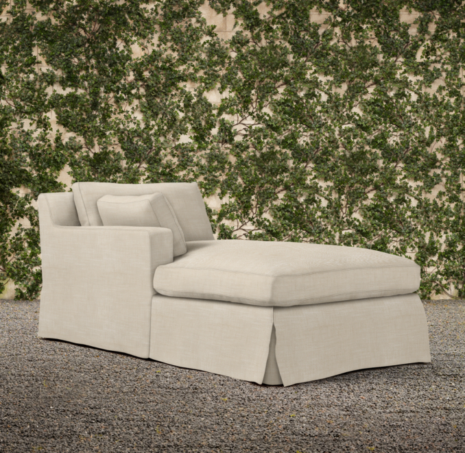 Belgian Track Arm Outdoor Left-Arm Chaise