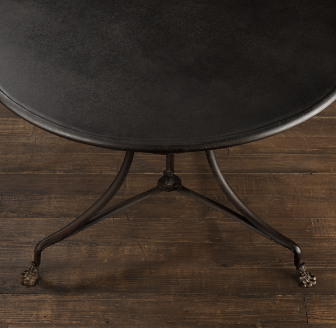 40" 19th C. French Lion's Foot Brasserie Table
