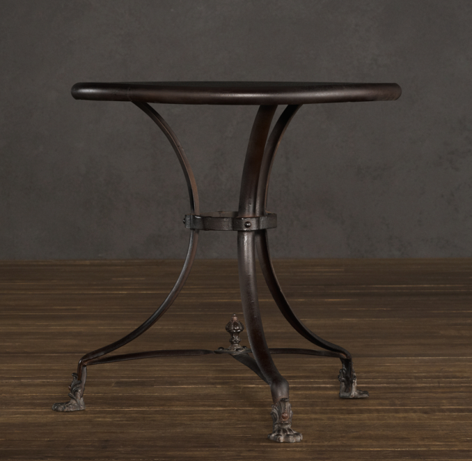 24" 19th C. French Lion's Foot Brasserie Table