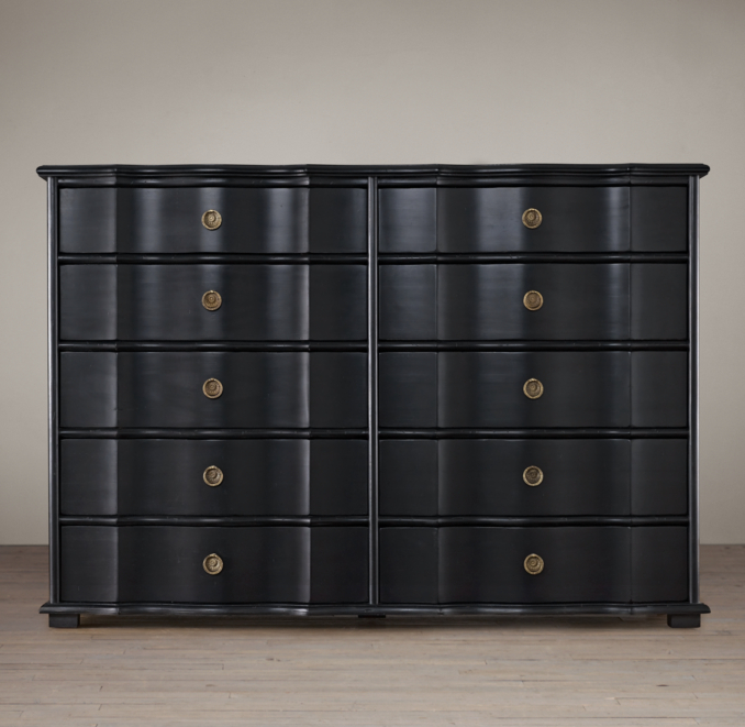 18th C. Italian Baroque Wood 10-Drawer Dresser
