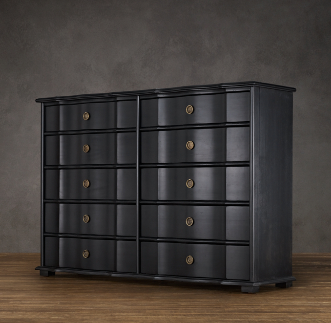 18th C. Italian Baroque Wood 10-Drawer Dresser
