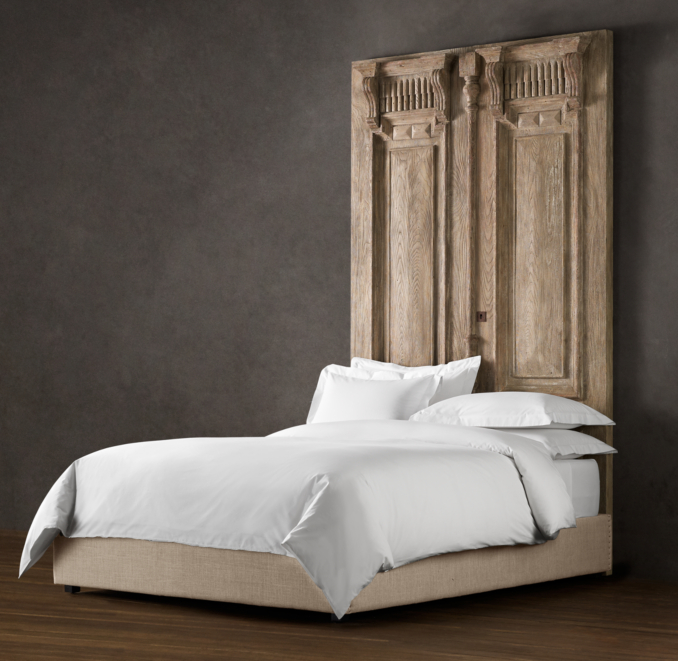 19th C. French Carved Door Headboard
