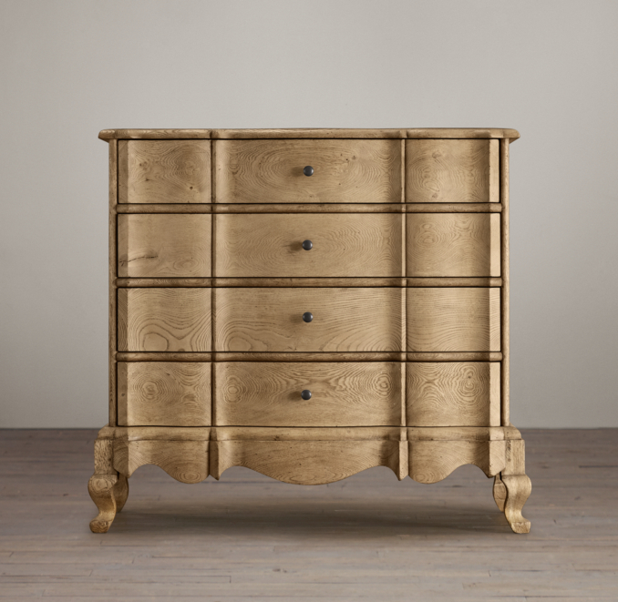 18th C. Danish Rococo 4-Drawer Dresser