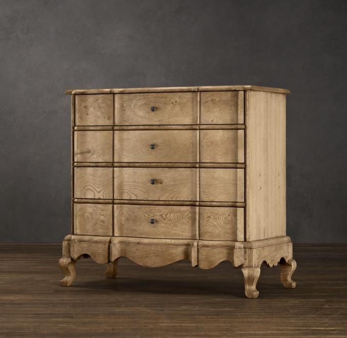 18th C. Danish Rococo 4-Drawer Dresser