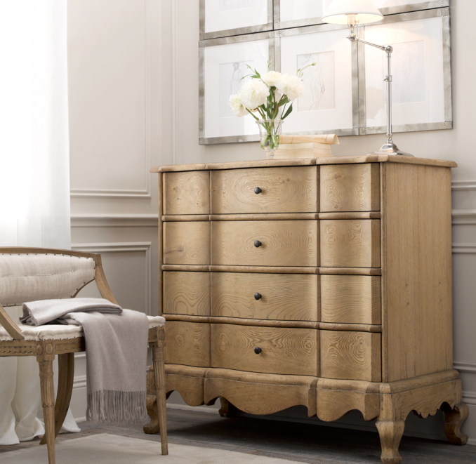 18th C. Danish Rococo 4-Drawer Dresser