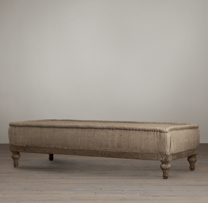 Deconstructed 72" French Napoleonic Ottoman Antiqued Cotton