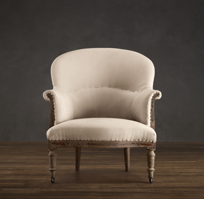 Deconstructed French Napoleonic Chair Antiqued Cotton