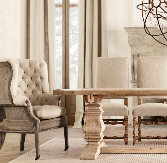 Deconstructed 19th C. English Wing Chair Antique Cotton