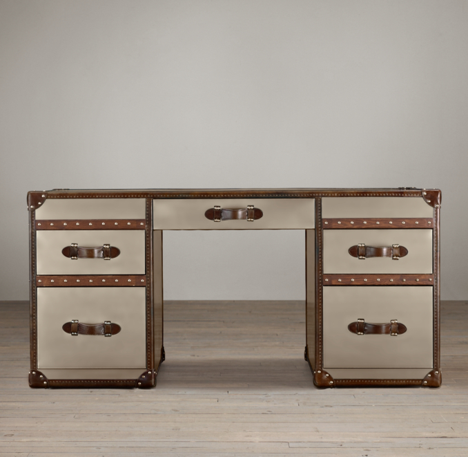 63" Mayfair Stainless Steel Trunk Desk