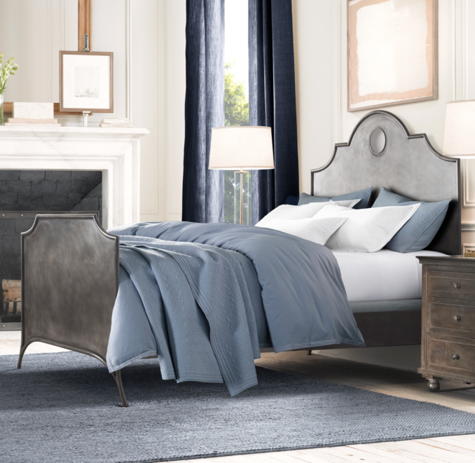 19th C. Keyhole Metal Arch Bed