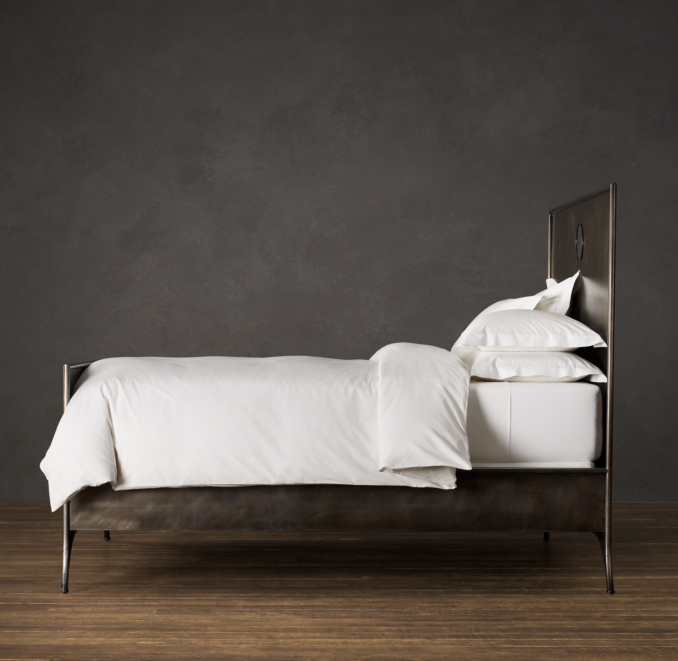 19th C. Keyhole Metal Square Bed