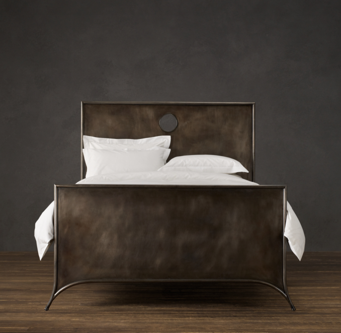 19th C. Keyhole Metal Square Bed