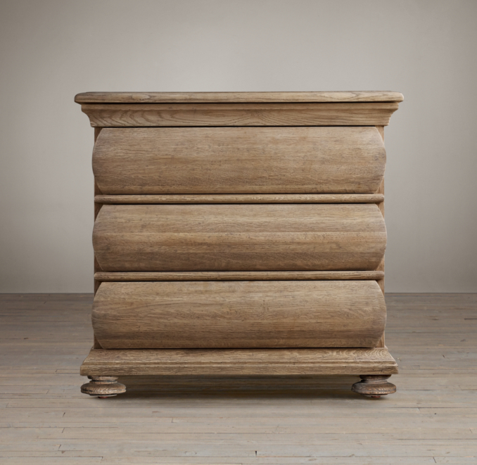 19th C. Swedish Rounded Oak Nightstand