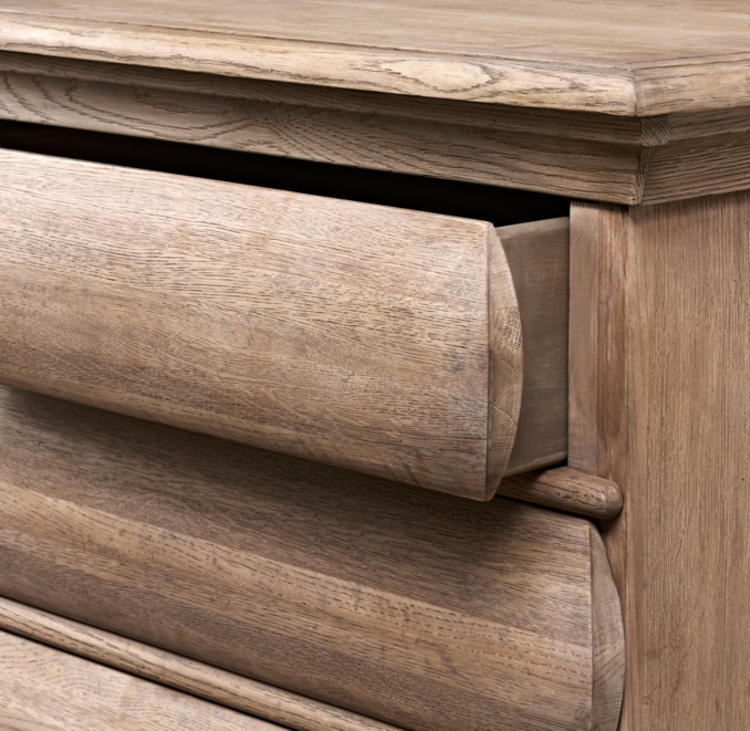 24" 19th C. Swedish Rounded Oak (Set of 2 Closed Nightstands)