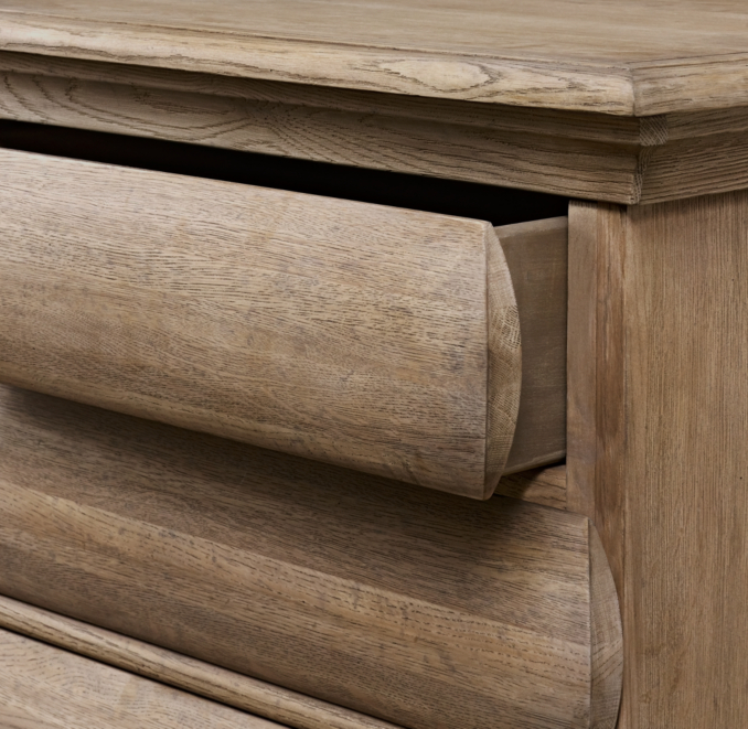 10-Drawer 19th C. Swedish Rounded Oak Dresser