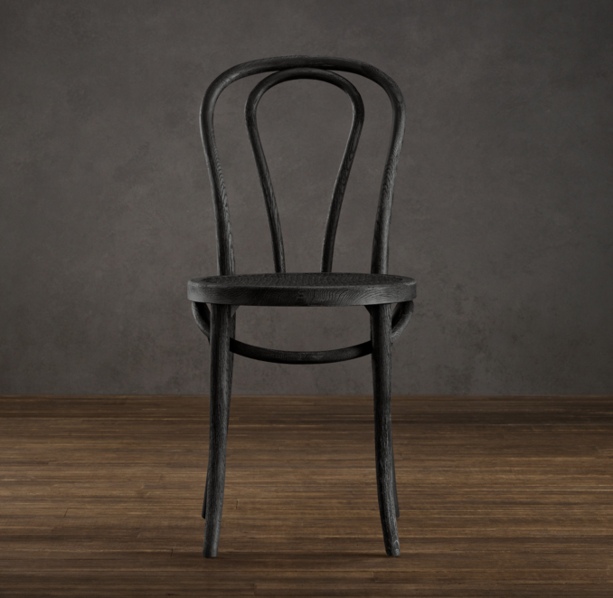 French Café Chair Black Oak Drifted