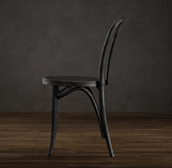 French Café Chair Black Oak Drifted