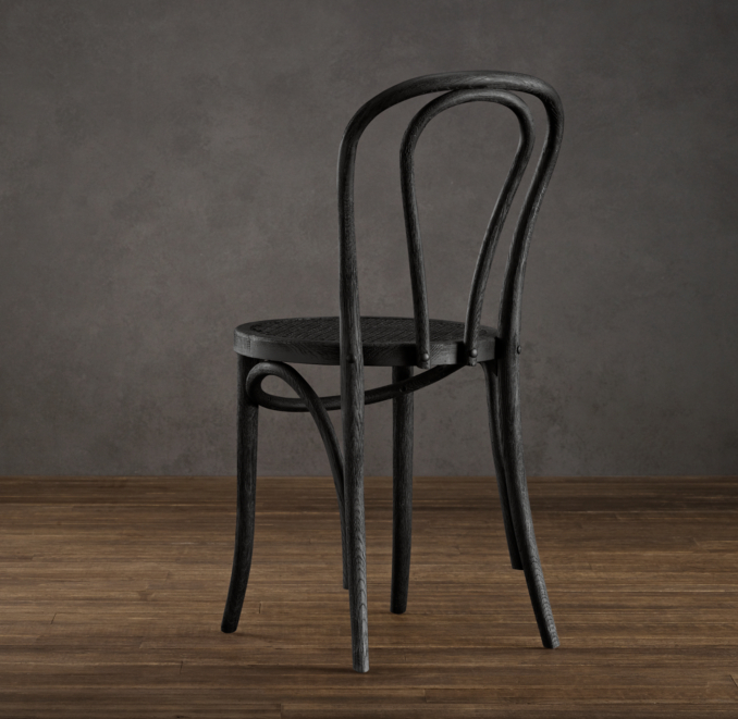 French Café Chair Black Oak Drifted