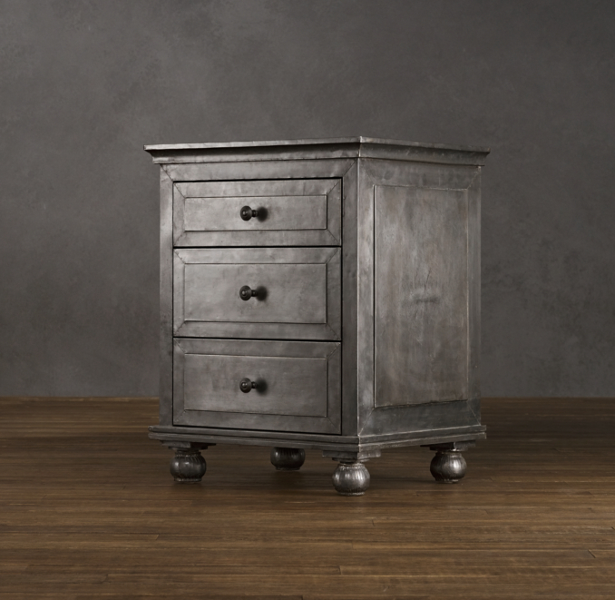 22" Zinc Closed Nightstand