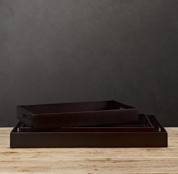 Artisan Leather Trays Rectangle Chocolate