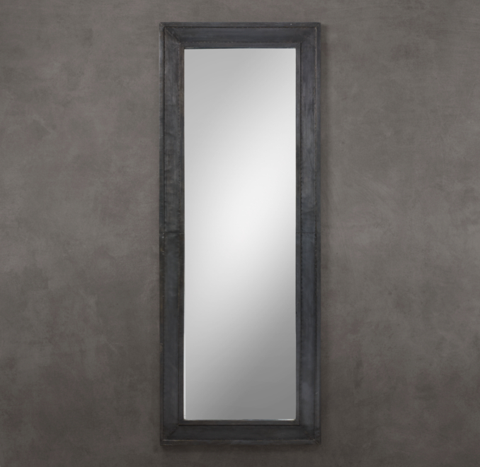 Banded Zinc Leaner Mirror