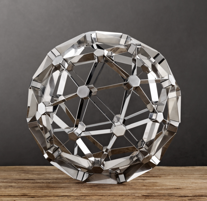 Polyhedron Model Polished Nickel