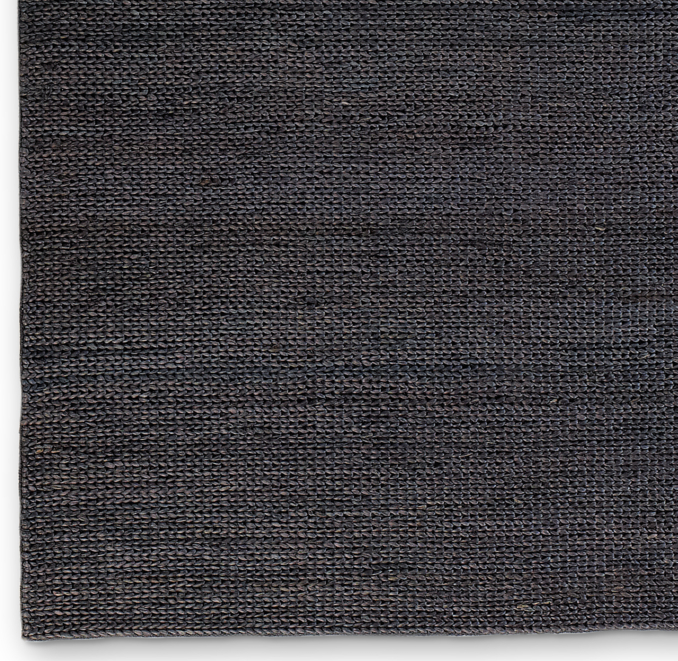 Hand-Braided Jute Rug Swatch - Charcoal