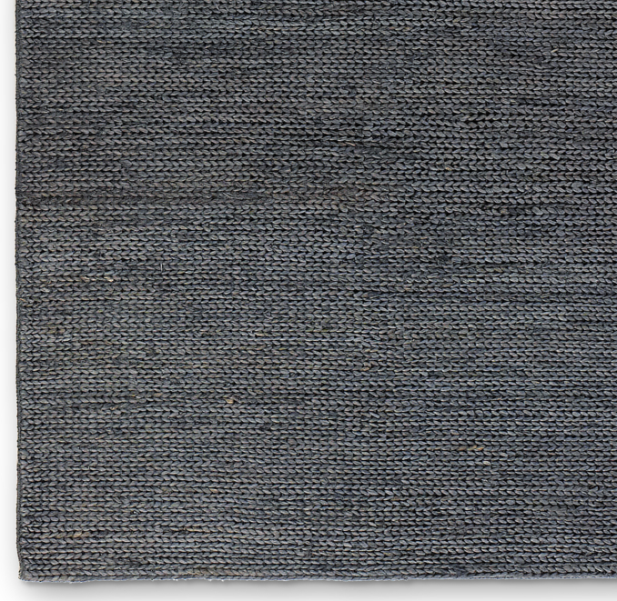 Hand-Braided Jute Rug Swatch - Navy