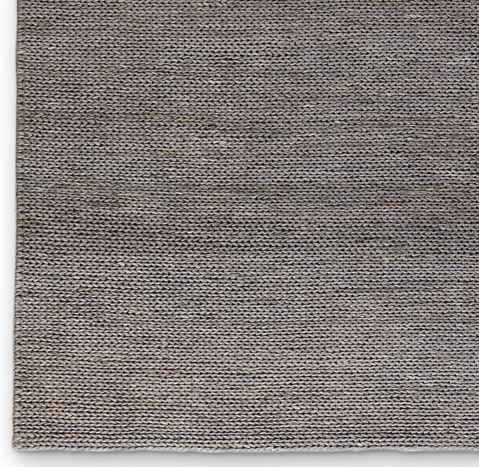 Hand-Braided Jute Rug Swatch - Platinum