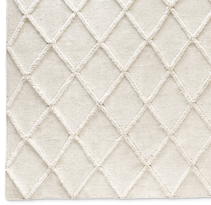 Diamante Flatweave Linen Rug Swatch - Cream/Cream