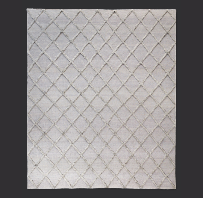 Diamante Flatweave Linen Rug Swatch - Grey/Grey