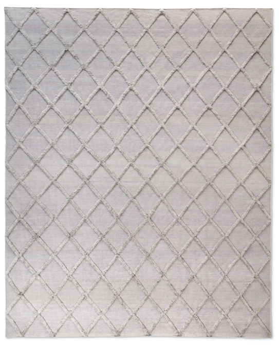 Diamante Flatweave Linen Rug - Grey/Grey