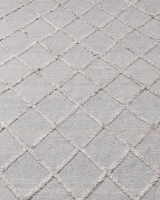 Diamante Flatweave Linen Rug - Grey/Grey