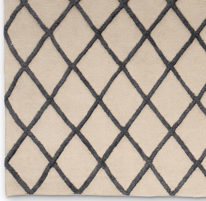 Diamante Flatweave Linen Rug Swatch - Natural/Aubergine